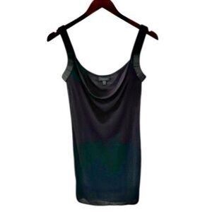 BeBe Black Sleeveless Draped Neck Beaded Strap Top Size Small